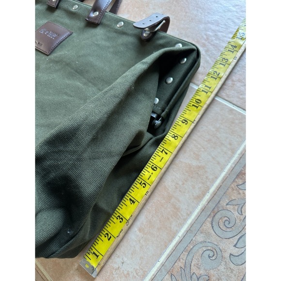 Line of Trade Dark Green‎ Canvas Leather Trim Travel Tote Bag Shoulder Strap - Picture 7 of 11